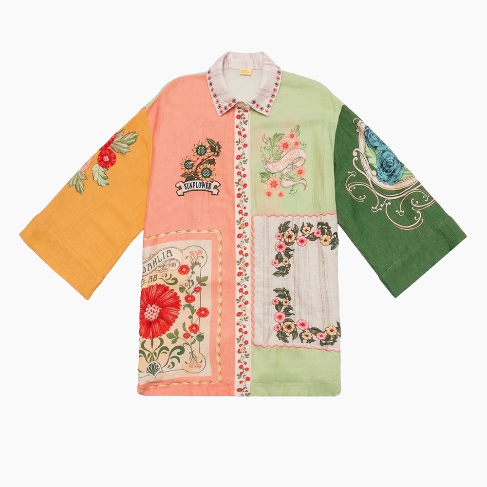 agua bendita riveria radiance chrissy harvest floral shirt - Picture 4 of 6